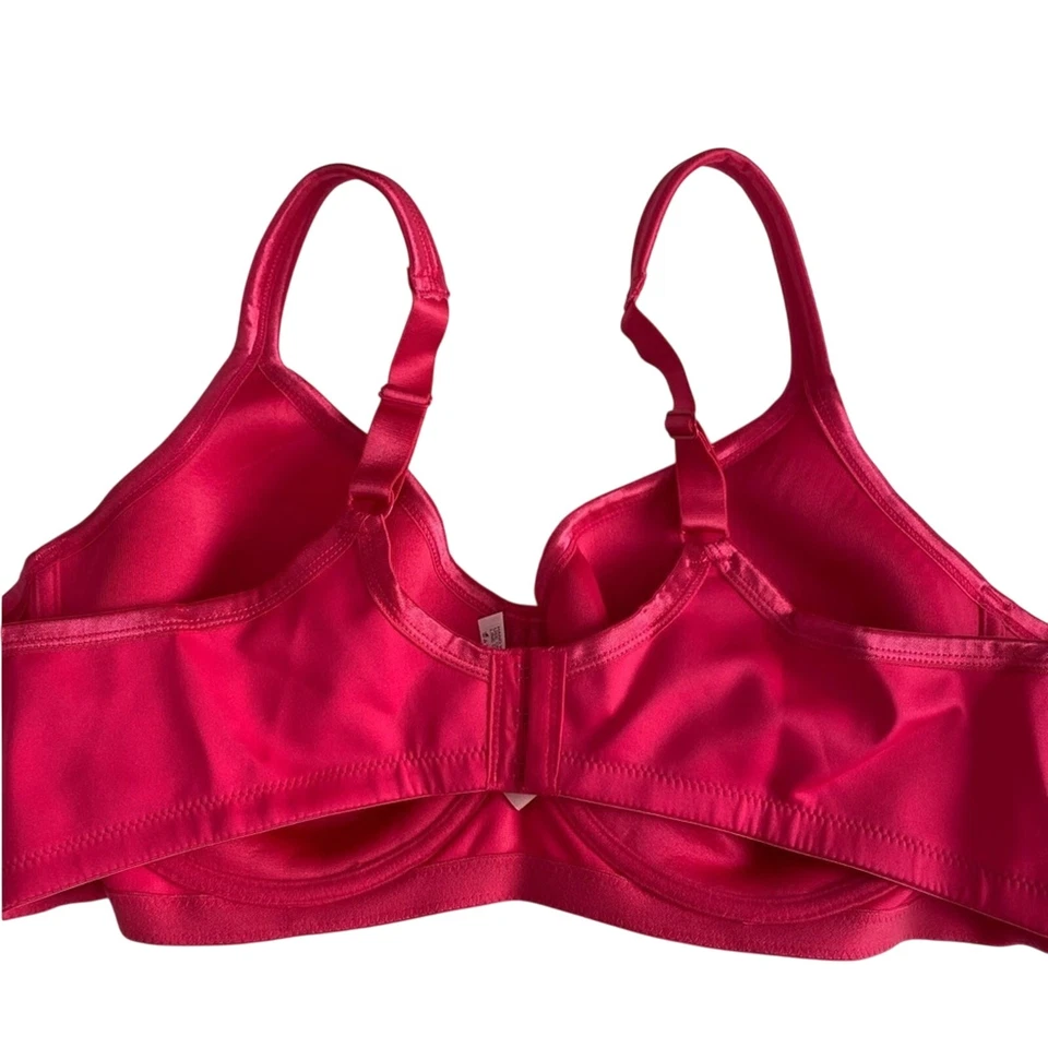 Nuevo sujetador rosa con aros cobertura completa 46C Woman Within Comfort Choice para mujer Foto 2 de 4