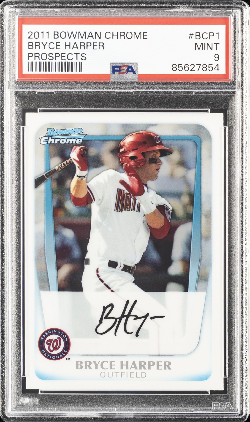 2011 BOWMAN CHROME PROSPECTS #BCP1 BRYCE HARPER PSA 9