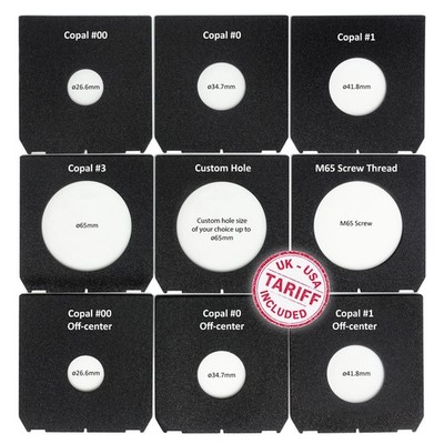 Linhof Fit Copal Compur #00 #0 #1 #2 #3 + Off-center + Custom + M65 Lens Boards