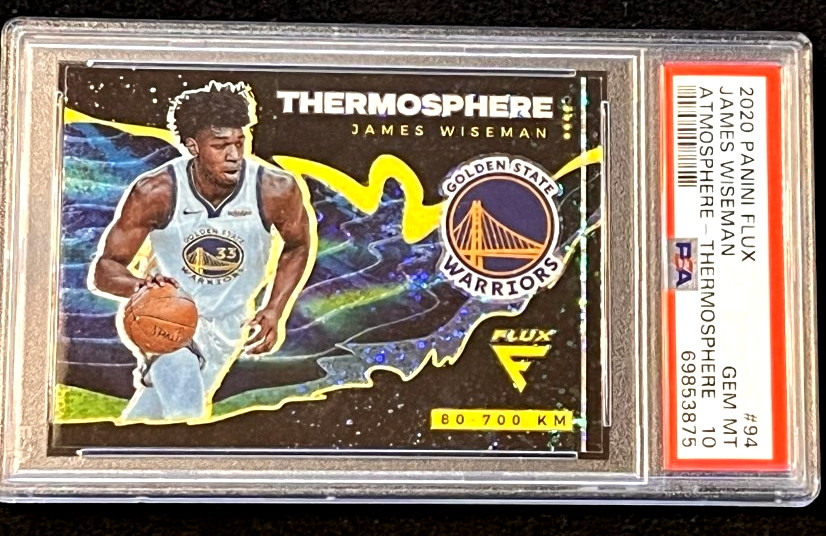 2020-21 Panini Flux James Wiseman Atmosphere Thermosphere SSP 94 PSA 10 GEM MINT