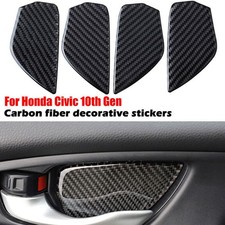 Real Carbon Fiber Interior Door Handle Bowl Cover Trim For Honda Civic 2016-2020 Real Carbon Fiber Interior Door Handle Bowl Cover Trim For Honda Civic 2016-2020