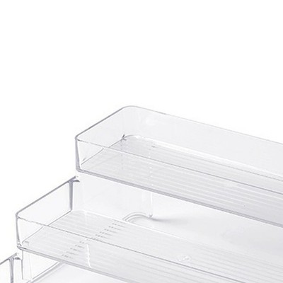 Clear Acrylic Display Riser Shelf 3 Tier Riser Display Stand Kitchen Bathroo SET