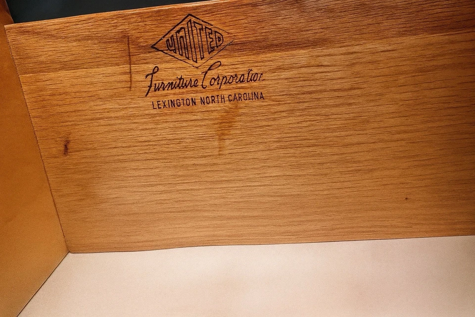 Restored, MCM, Asian inspired credenza. Solid wood base & brass hardware. - Image 3 of 4