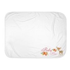 Baby Girl Personalized Custom Woodland Deer Receiving Blanket