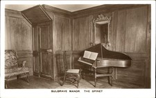 Spinet Piano ~ Sulgrave Manor England UK ~ RPPC real photo postcard