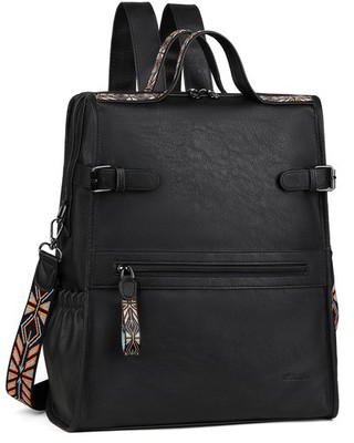 Leather Laptop Backpack for Women, Designer Ladies Work Travel Computer Backp...