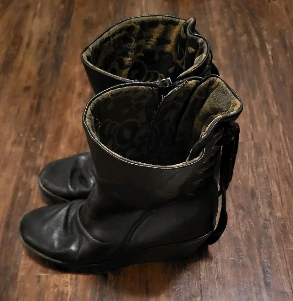 Fly London Mujer Medio Tobillo Negro Cuero Cremallera Botas Talla 41 Talla 10 Foto 4 de 4