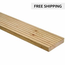 Grooved Softwood Decking Board 25 x 120mm x 2.4m FSC Treated Timber Deck Plank