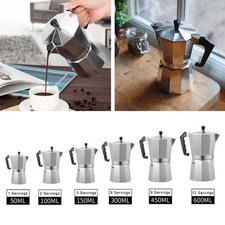 Italian Style Espresso Maker 1/2/3/6/12 Cup Stove Top Coffee Percolator Moka Pot