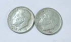 1960 D Roosevelt Dimes, 90% Silver Lot Of 2 Circulated Coins Free Shipping #8713