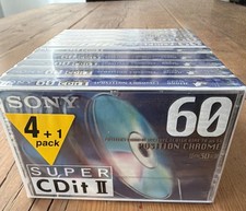 10x Sony Super  CDit II 60 TYPE II BLANK CASSETTE  TAPE OVP Rare Neu