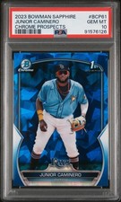 2023 BOWMAN SAPPHIRE EDITION CHROME PROSPECTS #BCP61 JUNIOR CAMINERO PSA 10