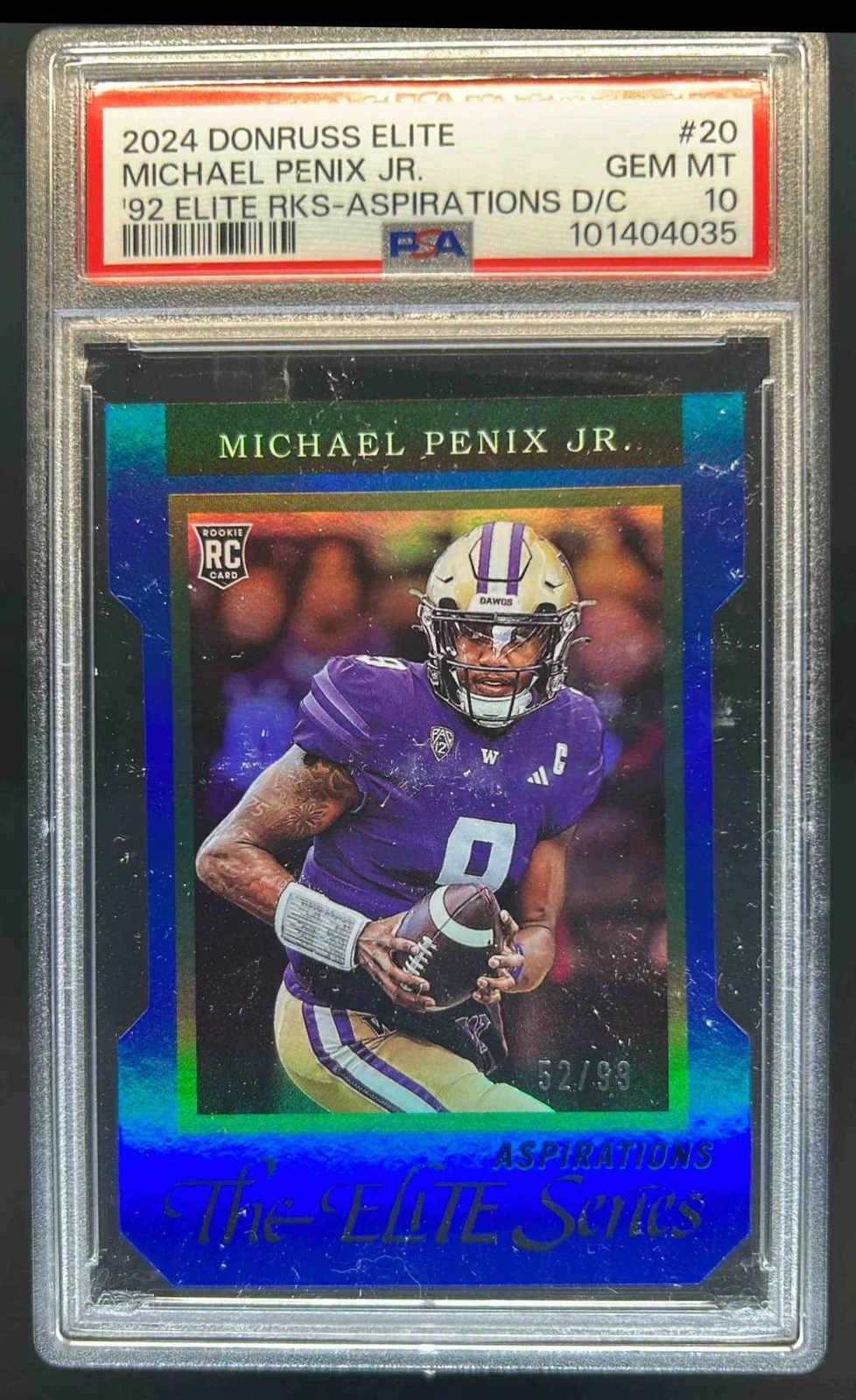 Michael Penix Panini Donruss Elite 1992 Elite Rookies #20 Aspirations Die-Cut