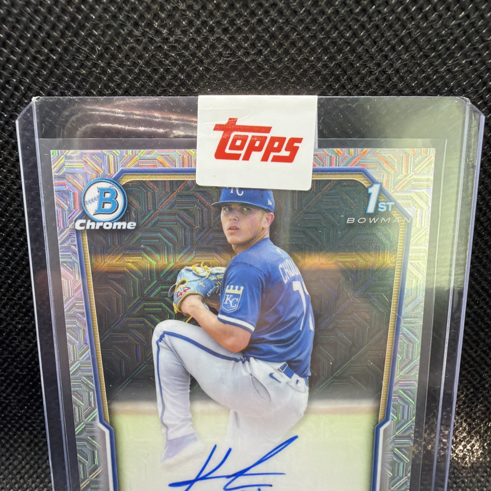 Topps 2026 Bowman Kendry Chourio Chrome Prospect HTA Auto /150  #CPA-KC Royals view 3