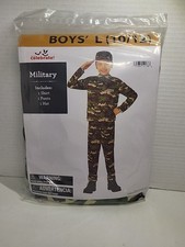 Boys Military Set: Shirt, Pants, Hat Size 10/12 New