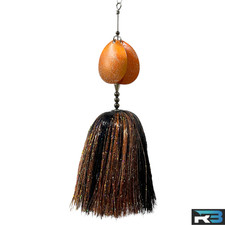Musky Bucktail Lure 8.5" Double #8 Blades Flash Single Treble Hook (Camp Fire)