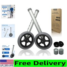 5-Inch Universal Replacement Walker Wheels for Seniors - Easy Installation
