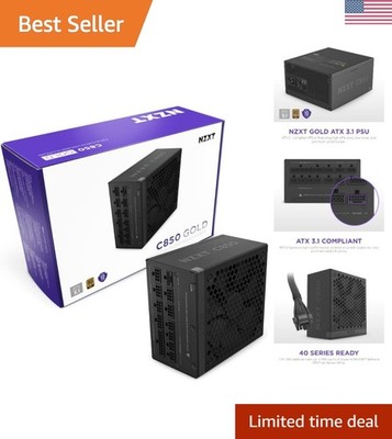 C850 Gold ATX 3.1 - 850W Fully Modular Power Supply for Silent Gaming