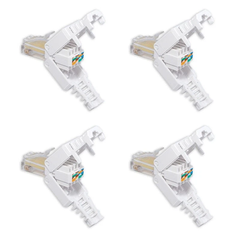 4/8/12 RJ45 stecker CAT7/6 LAN Stecker zur werkzeuglose Montage Knickschutz kg - Bild 1 von 4