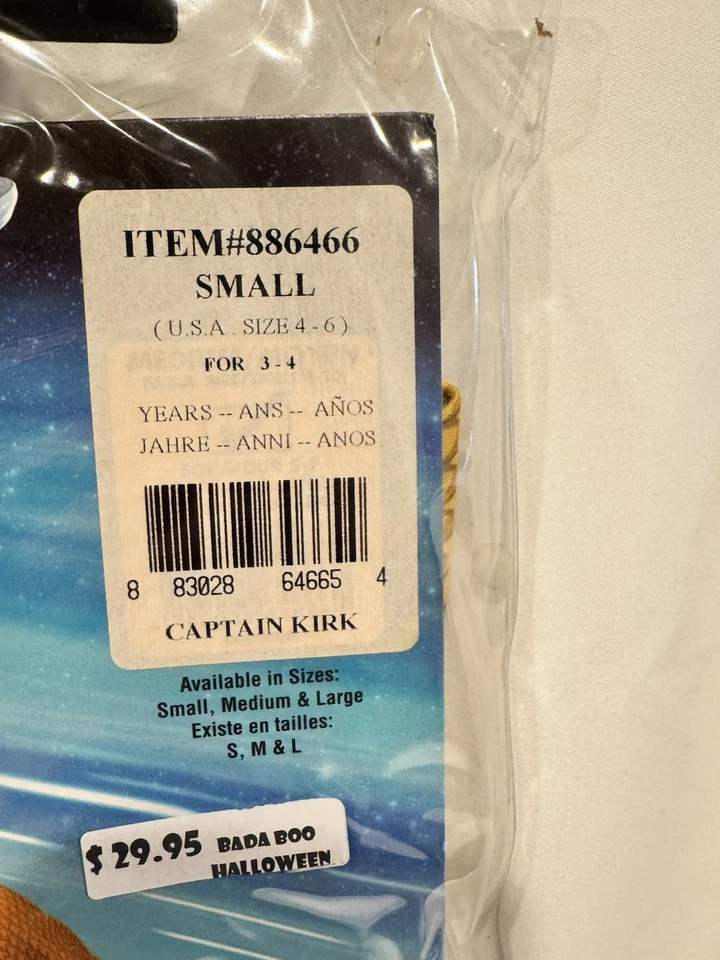 Disfraz Rubíes Star Trek Capitán Kirk Niño Talla Pequeña 4-6 Foto 2 de 3