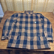 Carhartt Relaxed Fit Heavyweight Flannel Sherpa Lined Shirt Jacket 2XLT Plaid