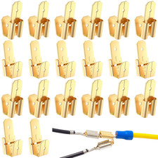 20 Pcs Piggyback Spade Connectors,3 Male to Single Female Brass Quick Electrical
