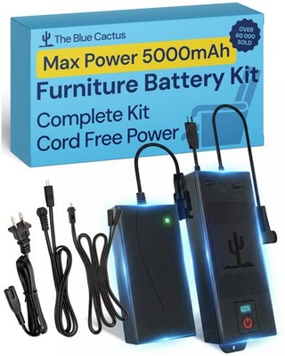 The Blue Cactus Max Power 5000mAh Kit - Battery, Power Transformer, Cords - 2...