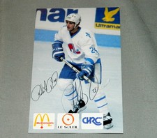Official  NHL  Quebec Nordiques Robert Picard Signed Postcard