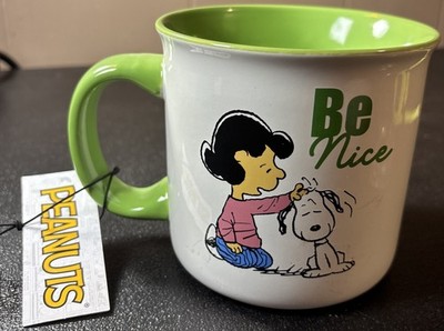 Peanuts Lucy and Snoopy Coffee Mug - Be Nice - 21 oz Gibson Oversized