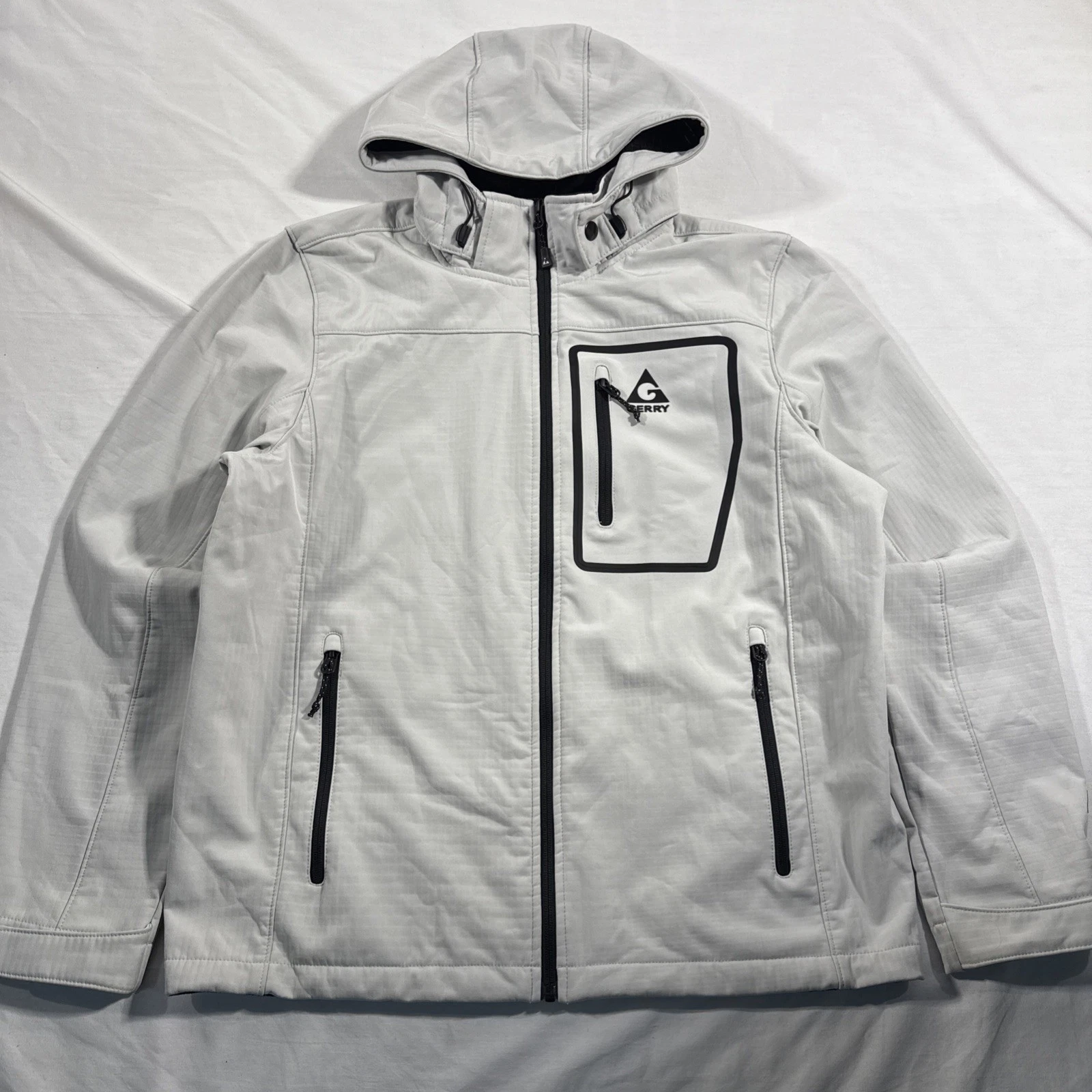 Gerry Patrol Softshell Jacket Hooded Gray Men’s Large