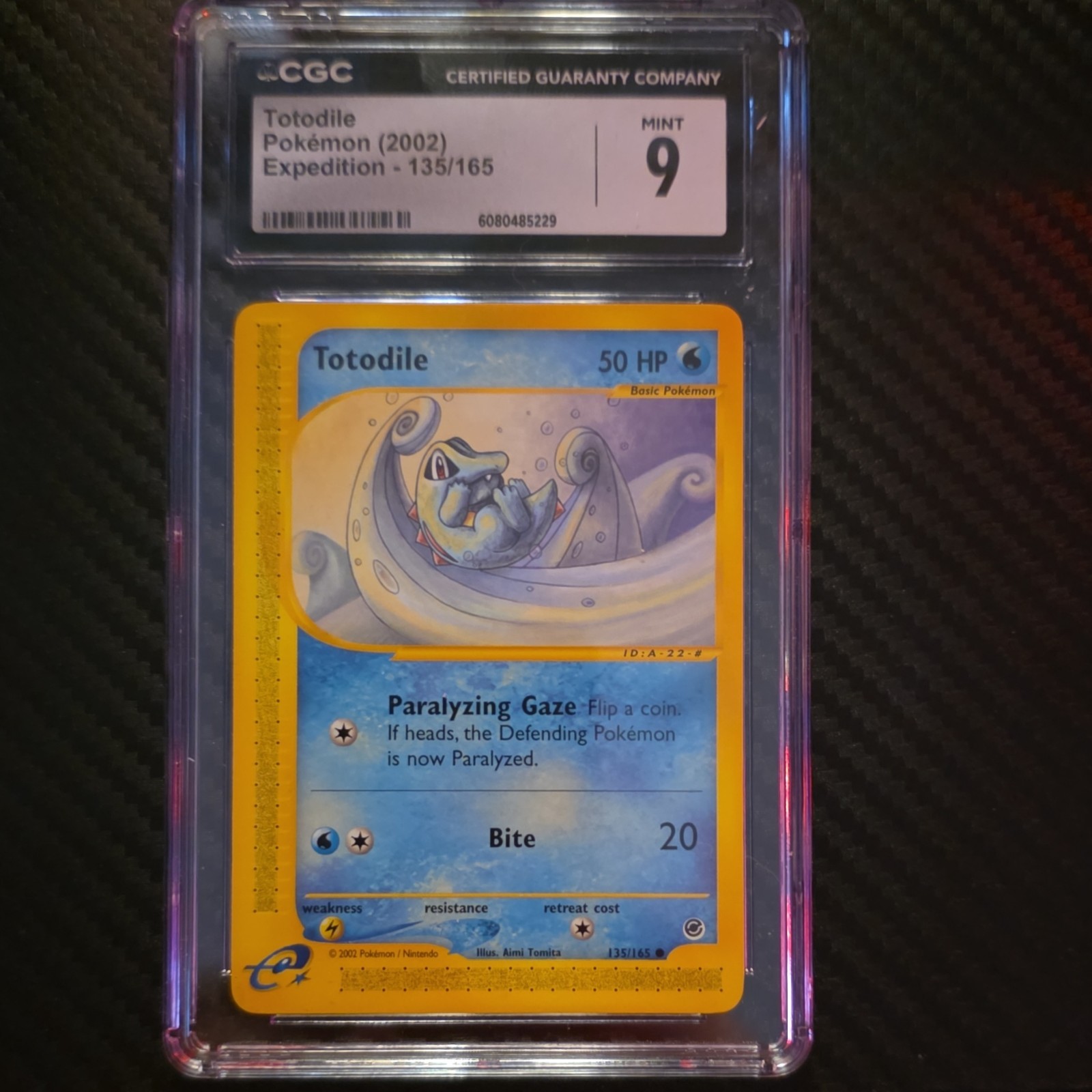 Pokémon Totodile 135/165 Expedition Base Set Common Regular CGC 9 English