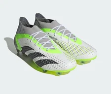 adidas Men’s Sz 8 PREDATOR ACCURACY.1 FG Soccer Cleats White/Green GZ0035 NEW