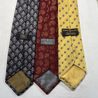 Robert Talbott Mens Extra Long Woven Silk Paisley Ties Lot of 3 Multicolor