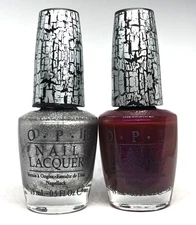 OPI Crackle Nail Lacquer Silver Shatter E62 + Super Bass Shatter N18