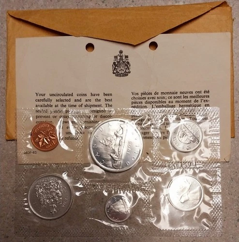 1965 Canadian Mint Uncirculated Coin Set. W/ COA