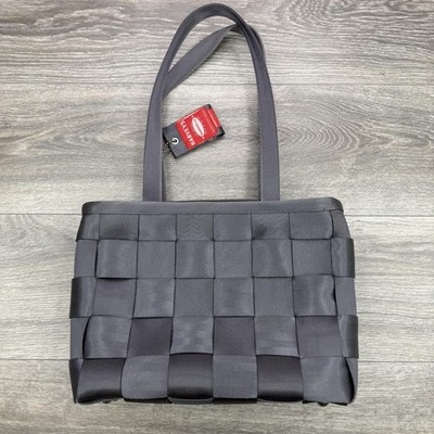 Harveys Tote Bag Womens Medium Gray Seatbeltbag Woven Zip Top Shoulder USA