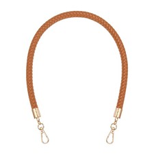 Braided Purse Strap 24" PU Leather Handbag Handle with Golden Buckle Light Brown