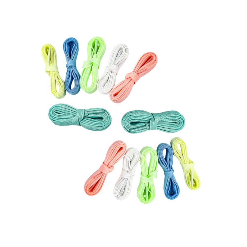 APL Nastro per lacci per scarpe da ginnastica 12 pezzi Glow in the dark colorato spesso