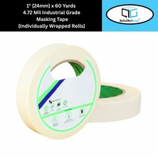 72 Rolls Painters Masking Tape for Painting Jobs, 1" x 60 Yds, 4.72 Mil