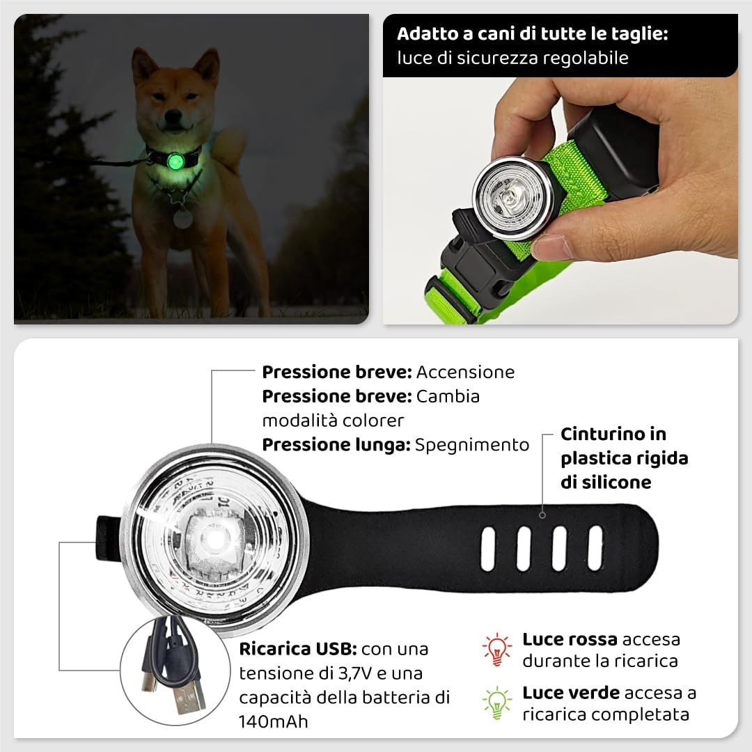 Baliza LED per Cani Impermeabile IP65 | Luce di Sicurezza Alta Visibilità - 3