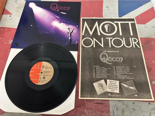 QUEEN "Debut LP" 1973 UK Orig 1st PRESS "Kip Huggy Po" + Tour/LP Advert N/MINT