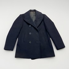 Vintage US Navy Kersey Wool Pea Coat Mens 36 Reg Navy 60s USA Military Issue