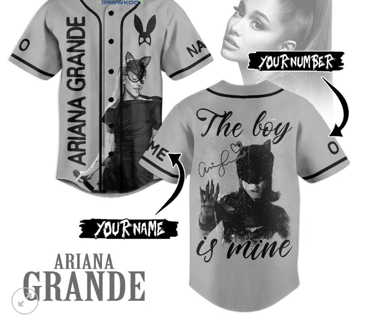 Ariana The Boy Is Mine Catwoman Fan baseball jersey