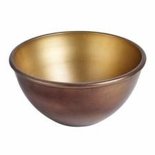 Endon Round Metal Decorative Trinket Bowl, Vintage Gold Brass Effect Dish Medium