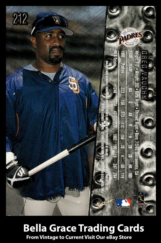 1999 SkyBox Metal Universe Greg Vaughn 212 San Diego Padres MLB
