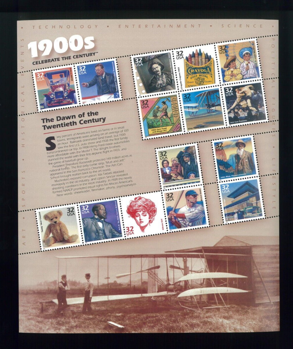 United States 1900's Celebrate The Century Postage Stamps #3182