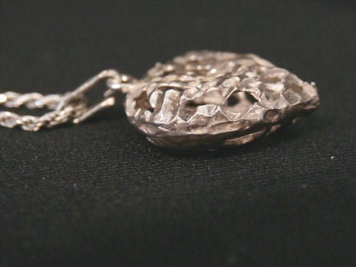 Vintage Sterling Silver Cut Out Heart Pendant Necklace. Make Offer! #152 - Picture 3 of 5