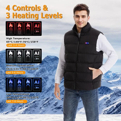 Heated Vest 23 Heating Zones with 10000mAh Battery Pack Electric Heating Vest - Picture 4 of 17