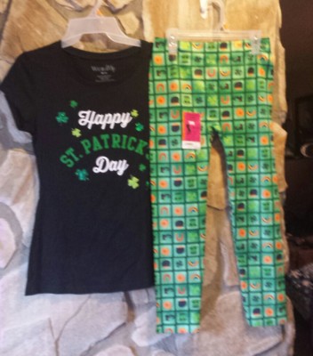 Ladie's Junior's 2PC St Patricks Day TEE-SHIRT Leggings SET