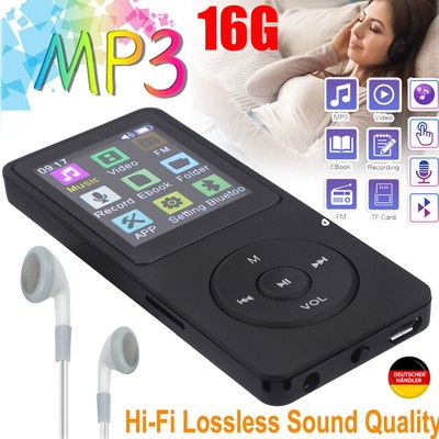 1.8'' Bluetooth MP3 Player Musik Spieler Tragbarer Media FM Radio Audio 16GB Neu